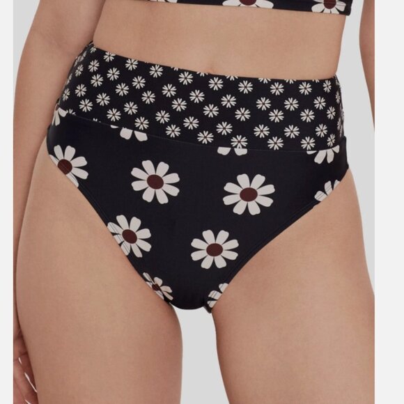 Salt + Cove Daisy Print Cropped High-Waist Bikini Bottoms - Size: Large - NWT - Picture 8 of 10